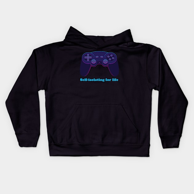 Self-Isolation Videogame Controller Kids Hoodie by arcadeperfect